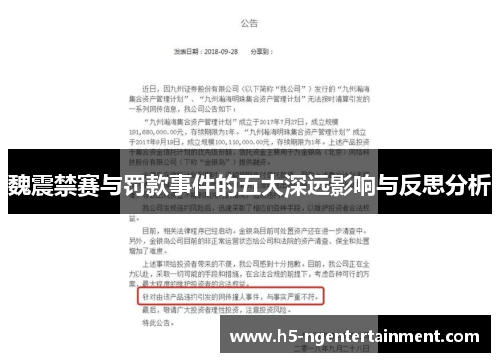 魏震禁赛与罚款事件的五大深远影响与反思分析 魏震禁赛与罚款事件的五大深远影响与反思分析